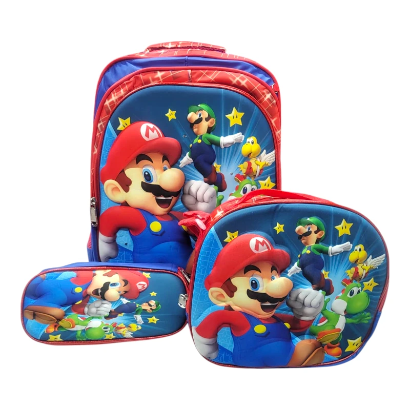 Imagen de COMBO MOCHILA TRIO LED #58 MARIO BROS