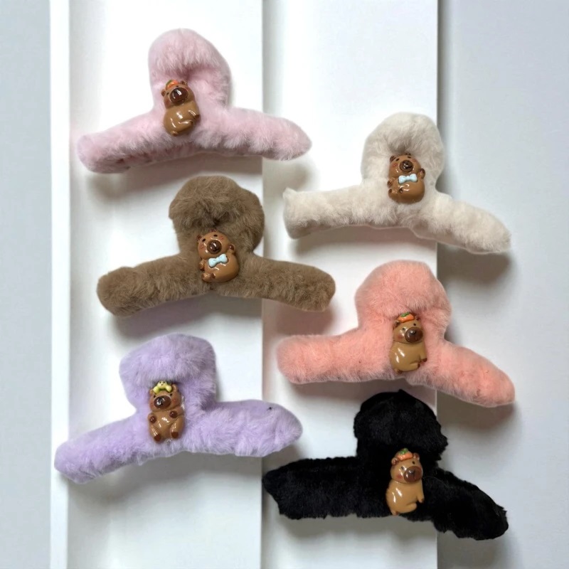 Imagen de DOCENA BROCHE CABELLO CAPIBARA PELUCHE 10cm