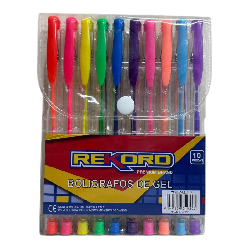Imagen de PAQ. 10 PLUMAS DE GEL REKORD