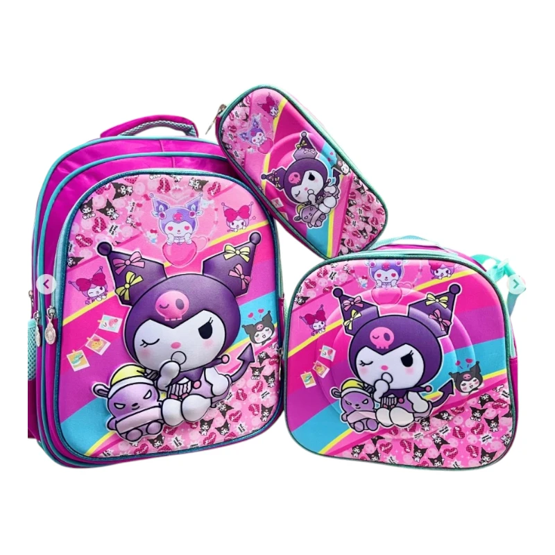 Imagen de COMBO MOCHILA TRIO LED #93 KUROMI 🦄