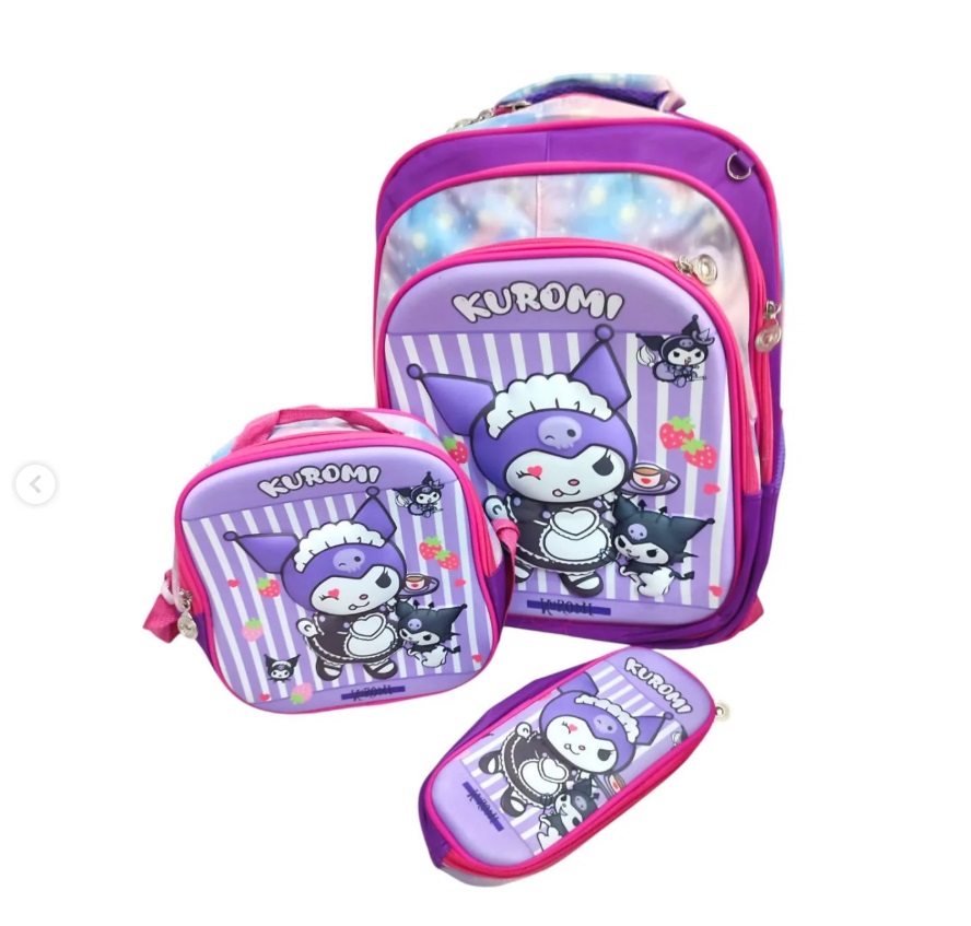 Imagen de COMBO MOCHILA TRIO #74 KUROMI 🦄