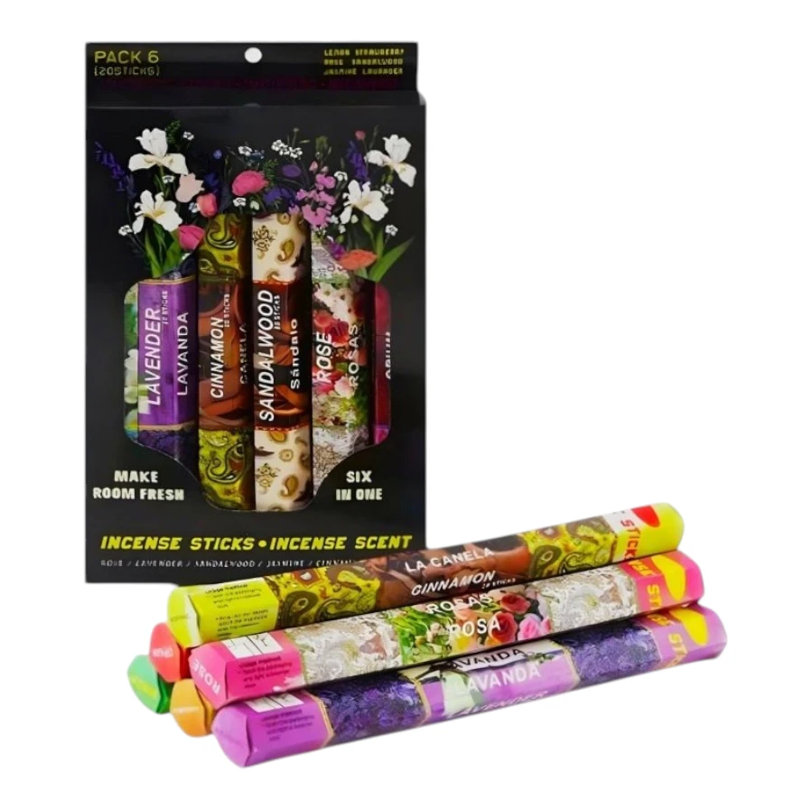 Imagen de PAQ. 120 INCIENSOS 6 AROMAS X 20 PIEZAS