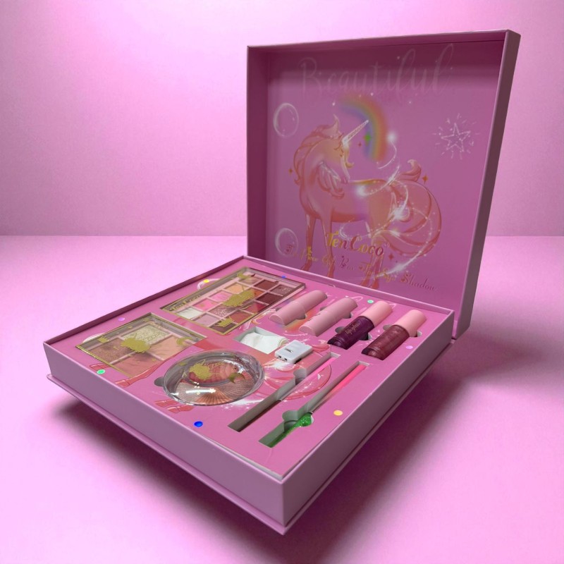 Imagen de ESTUCHE MAKE UP UNICORNIO CON LUZ LED