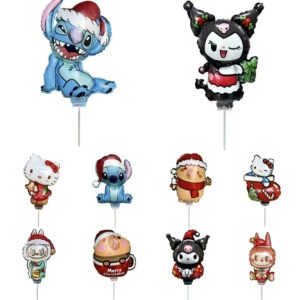 PAQ. 20 GLOBO NAVIDEÑO METALICO GRANDE PERSONAJES