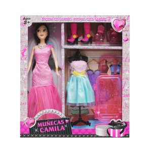 MUÑECA CAMILA MALETA + VESTIDO