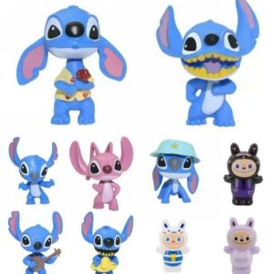 COLECCION 10 FIGURAS STITCH + 6 LABUBU REGALO