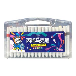 ESTUCHE BLANCO CON *36* MARCADORES ACRILICOS