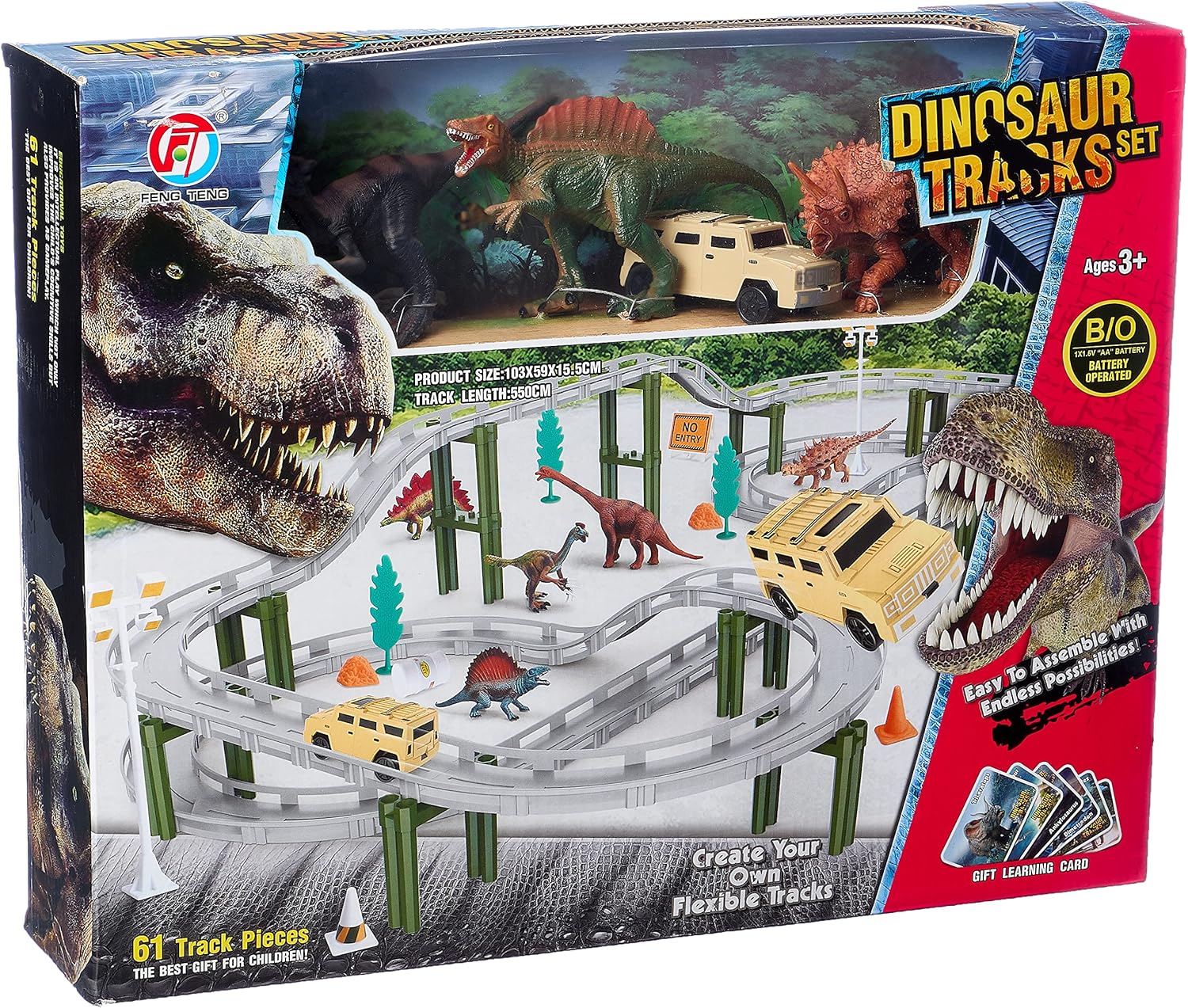 Imagen de PISTA DINOSAUR TRACKS SET C/3 DINOSAURIO