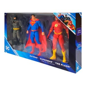 SET 3 FIGURAS BATMAN + SUPERMAN + FLASH