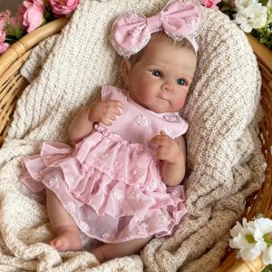 BEBE REBORN 50 CM VESTIDO ROSA CON ACCESORIOS