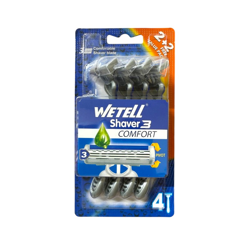 Imagen de PAQ. CON 4 RASTRILLO WETELL SHAVER 3 COMFORT