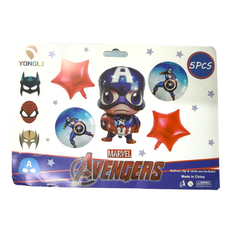 Imagen de PAQ. 5 GLOBO FIESTA CAPITAN AMERICA MODELO 2
