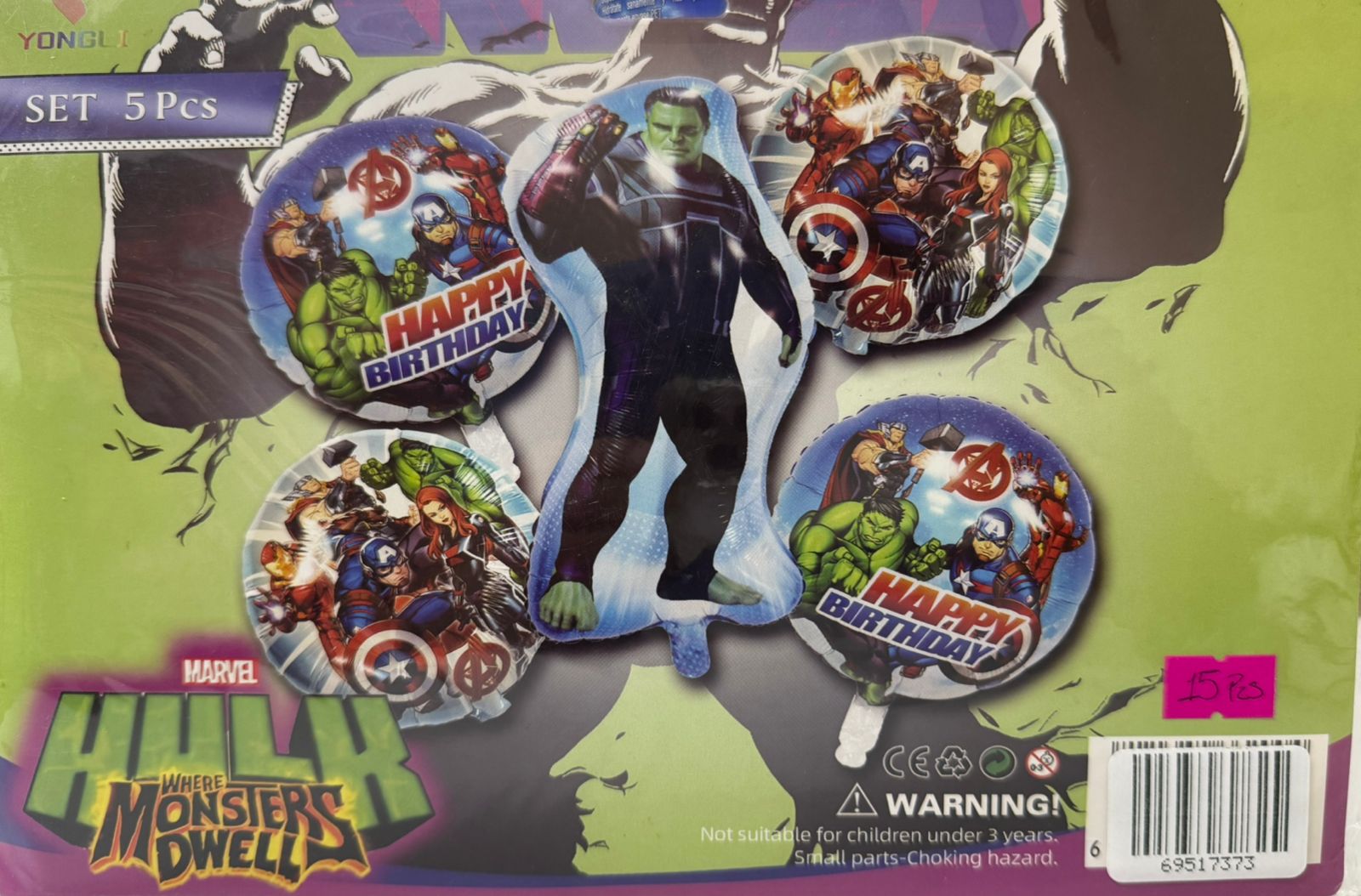 Imagen de PAQ. 5 GLOBO FIESTA AVENGERS