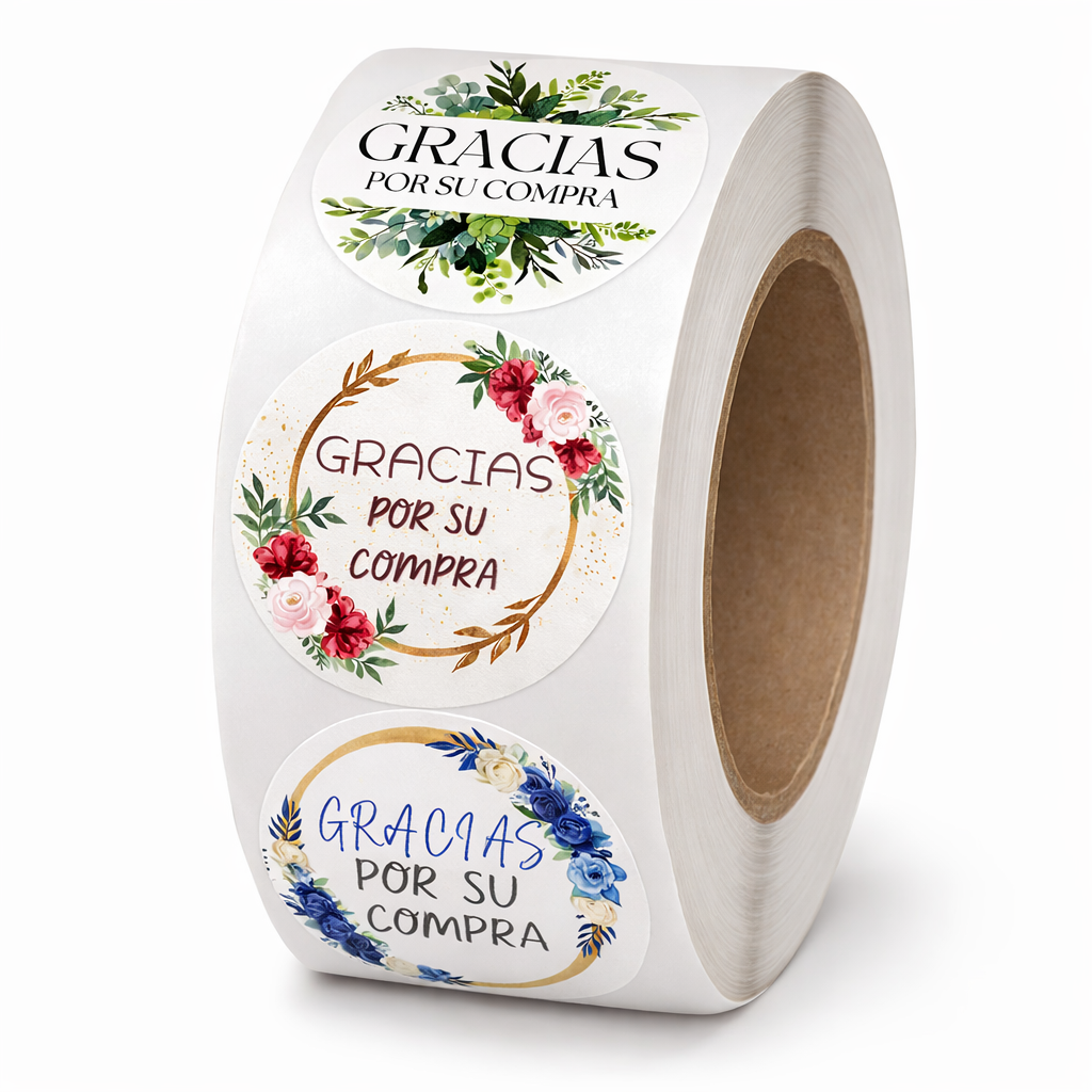 Imagen de ROLLO 500 ETIQUETAS *GRACIAS POR TU COMPRA* 2.5cm