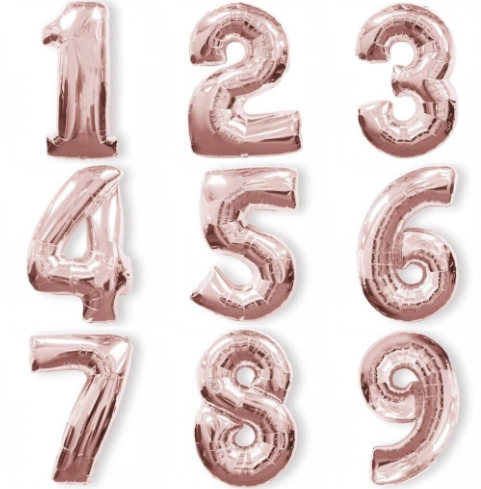 Imagen de GLOBO NUMERO ROSA GOLD