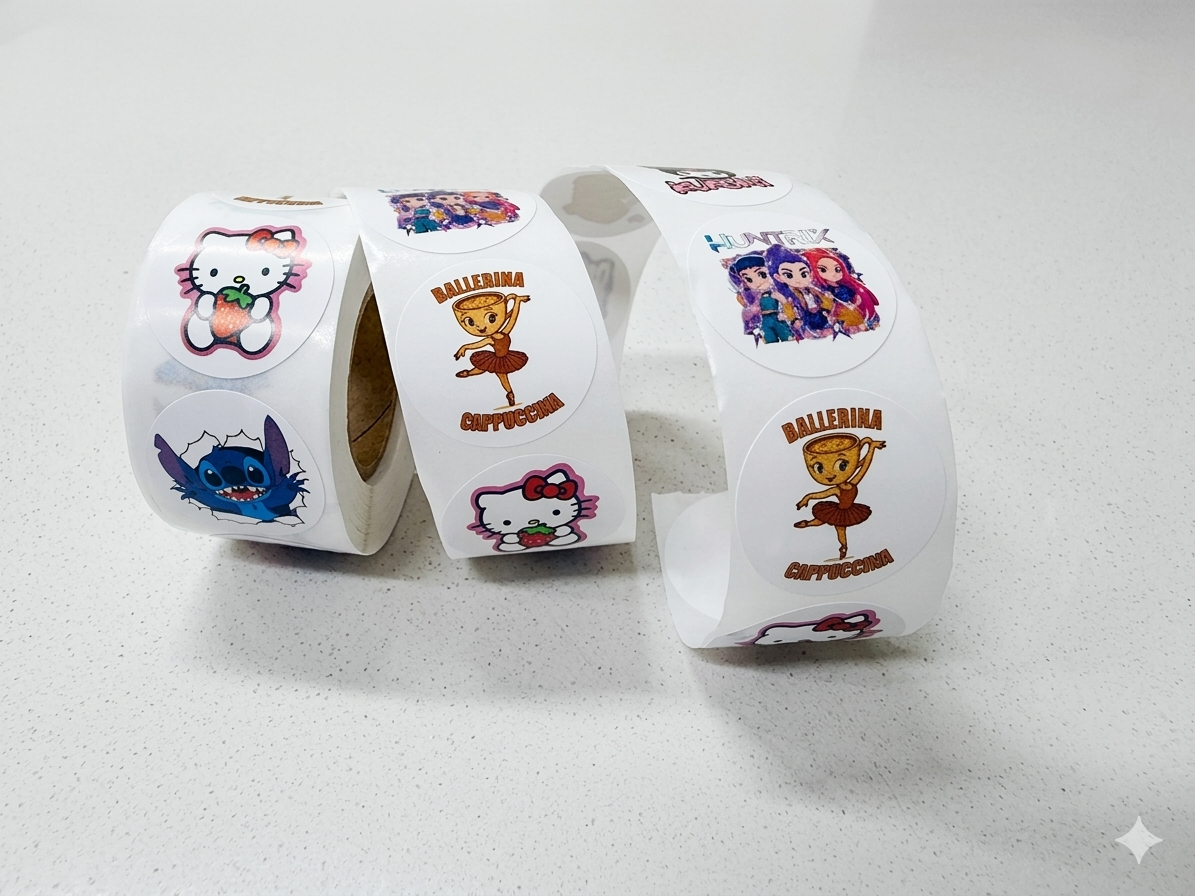 Imagen de ROLLO 500 ETIQUETAS PERSONAJES 2.5cm
