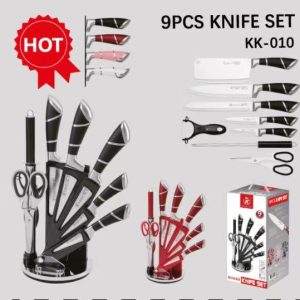 SET 9 CUCHILLO PREMIUM CON BASE GIRATORIA