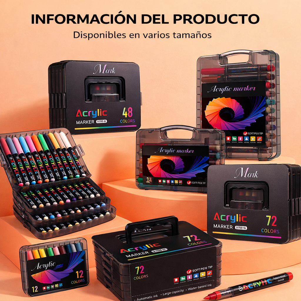 Imagen de ESTUCHE PLUMONES ACRILICOS 48/60/72 PIEZAS