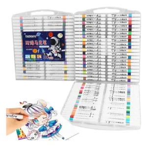 ESTUCHE BLANCO CON *80*MARCADORES ACRÍLICOS