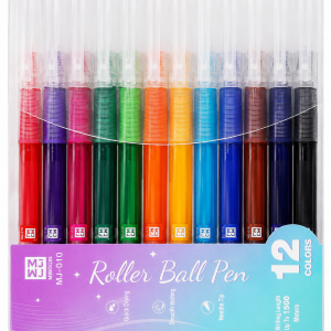 SET 12 PLUMA LIQUIDA "ROLLER BALL PEN"