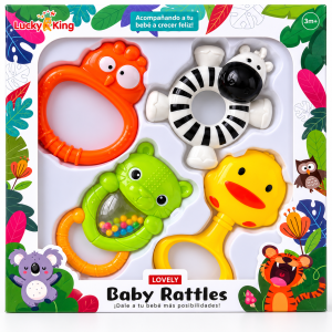 SET 4 SONAJAS DIDÁCTICAS BABY RATTLES