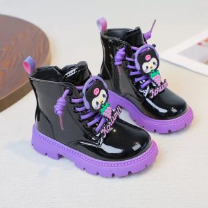 BOTIN NEGRO KUROMI CHAROL SUELA MORADA