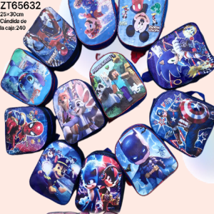 MOCHILA KINDER PERSONAJES SENCILLA