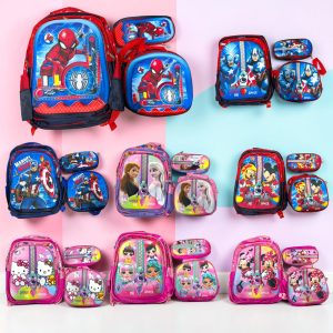 COMBO TRIO MOCHILA ESCOLAR PERSONAJES