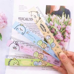 SET 4 REGLA ESCOLAR 15cm KAWAII
