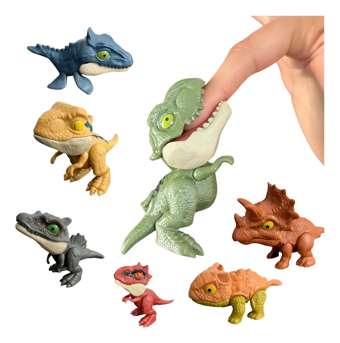 Imagen de BOLSA CON 24 DINOSAURIOS DE JUGUETE MUERDE DEDOS