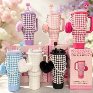 TERMO GLAM CON PERLAS Y POMPON 1200ml
